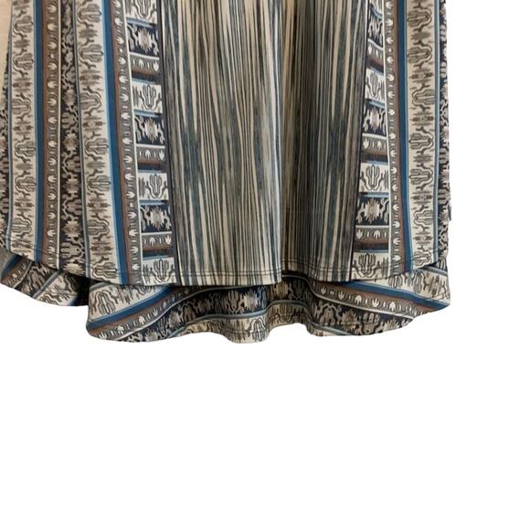 Hale Bob Blue and Brown Patterned Striped Boho Swing Mini Dress - Picture 5 of 10